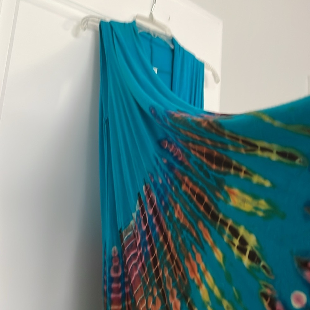 Shore Line Duster Multicolor Tie Dye Asymmetrical